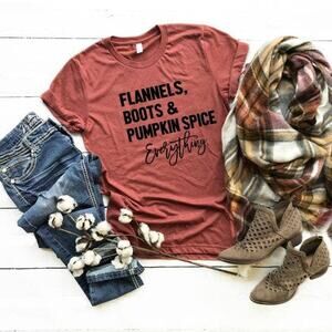 Rust Orange Fall Quote Short Sleeve Graphic Shirt